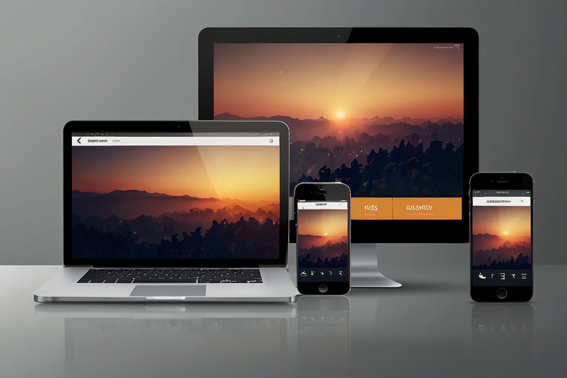 Responsive web design displayed on multiple devices.