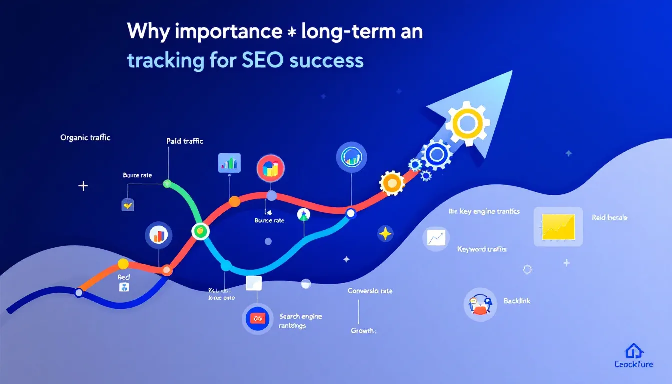 A graphic illustrating the importance of long-term tracking for SEO success.