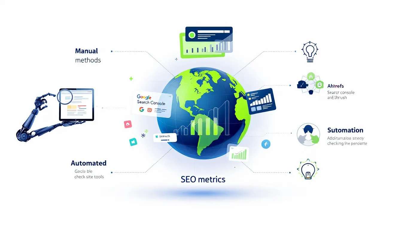 An image of different methods to check site rank, including manual and automated tools.
