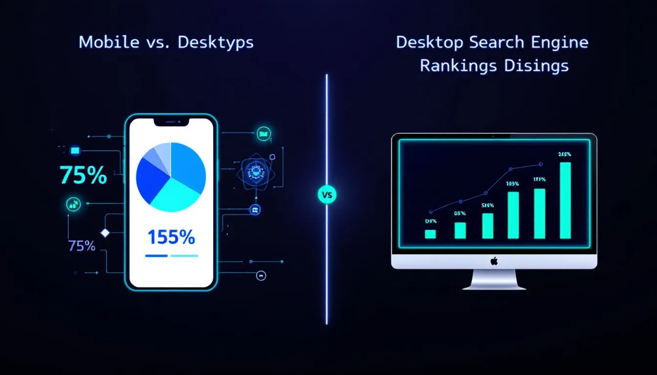 An infographic comparing mobile and desktop rankings in search engines.